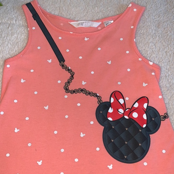 H&M Disney Minnie Mouse Purse Orange Tank Dress 4-6 - Picture 2 of 11